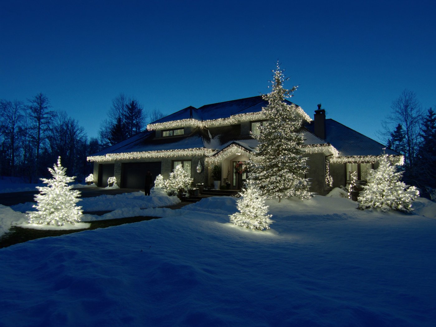Installation de lumières de Noël à Léry